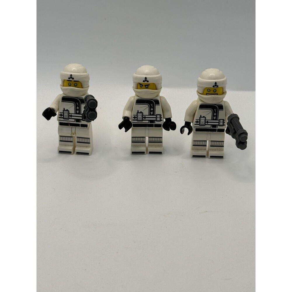 LEGO White Space Trooper Minifigure Lot 3 Toy Small Figures Loose Blasters Guns